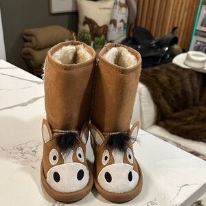 Lazy One Tan Boots with Horse Design